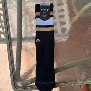 Stance Men's Black, White, and Gold Casual Socks